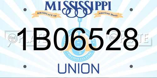 1B06528 Mississippi License Plate