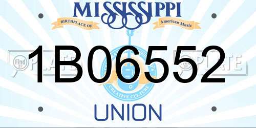 1B06552 Mississippi License Plate