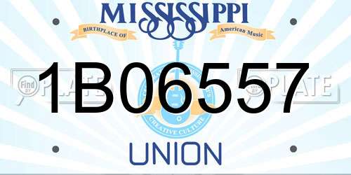1B06557 Mississippi License Plate