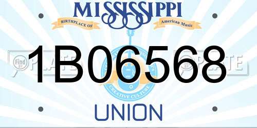 1B06568 Mississippi License Plate
