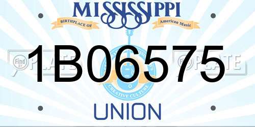 1B06575 Mississippi License Plate