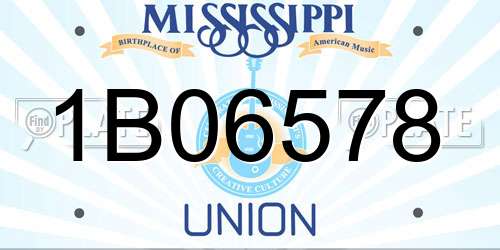1B06578 Mississippi License Plate