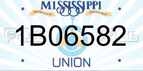 1B06582 Mississippi License Plate