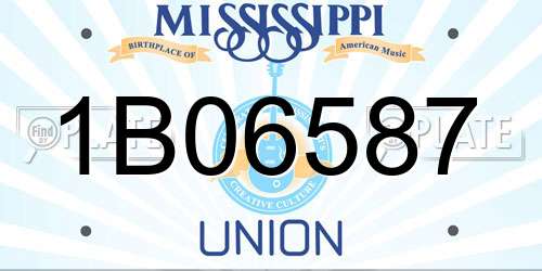 1B06587 Mississippi License Plate