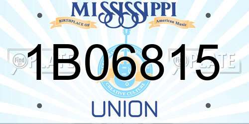 1B06815 Mississippi License Plate