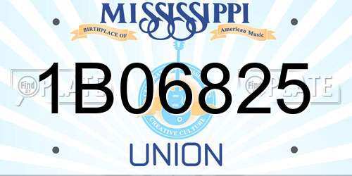 1B06825 Mississippi License Plate