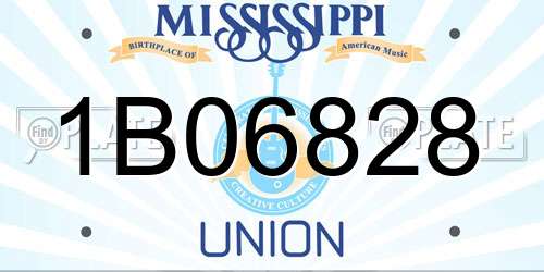 1B06828 Mississippi License Plate