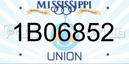 1B06852 Mississippi License Plate