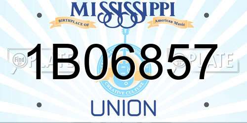 1B06857 Mississippi License Plate