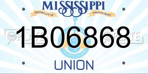 1B06868 Mississippi License Plate