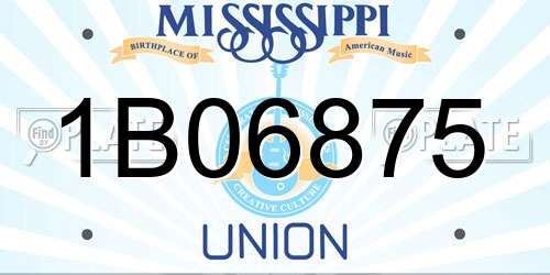 1B06875 Mississippi License Plate