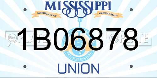 1B06878 Mississippi License Plate