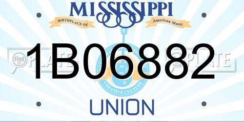 1B06882 Mississippi License Plate