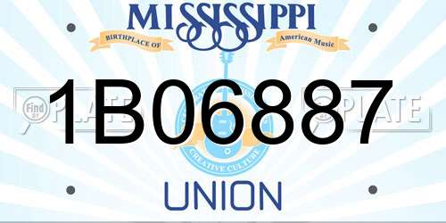 1B06887 Mississippi License Plate