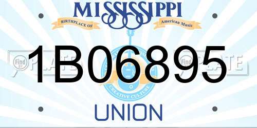 1B06895 Mississippi License Plate