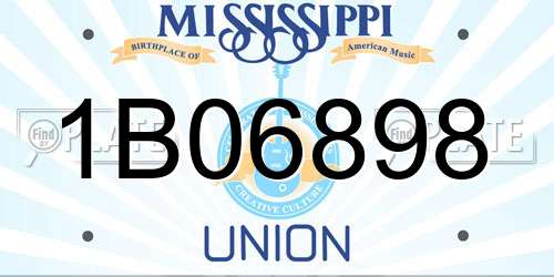 1B06898 Mississippi License Plate