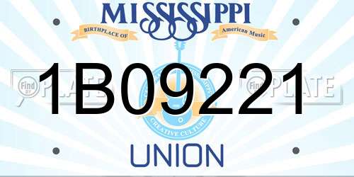 1B09221 Mississippi License Plate