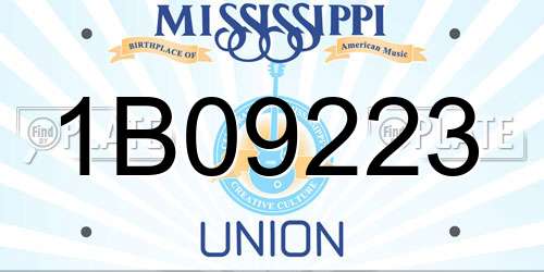 1B09223 Mississippi License Plate