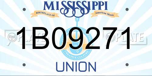 1B09271 Mississippi License Plate