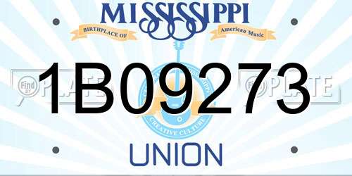 1B09273 Mississippi License Plate