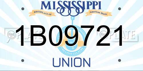 1B09721 Mississippi License Plate