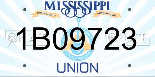 1B09723 Mississippi License Plate