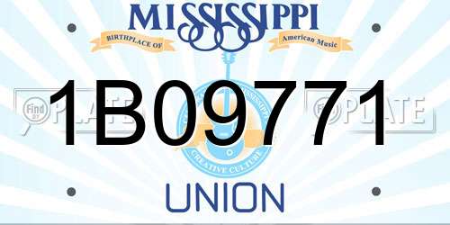 1B09771 Mississippi License Plate