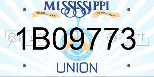 1B09773 Mississippi License Plate