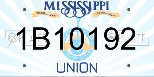 1B10192 Mississippi License Plate