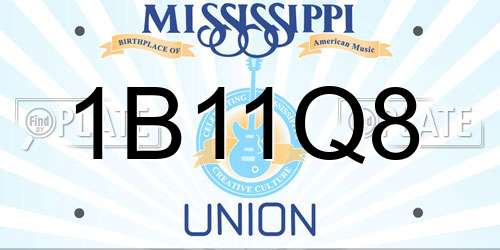 1B11Q8 Mississippi License Plate