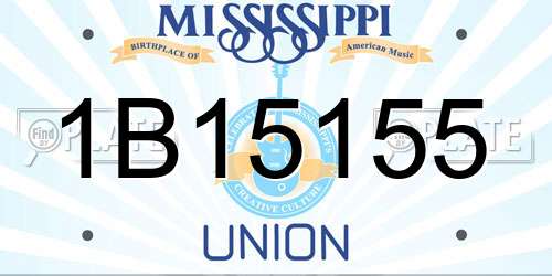 1B15155 Mississippi License Plate