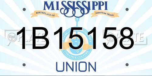 1B15158 Mississippi License Plate