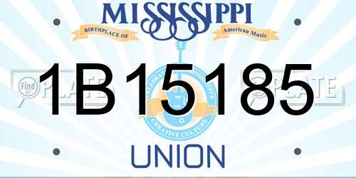 1B15185 Mississippi License Plate