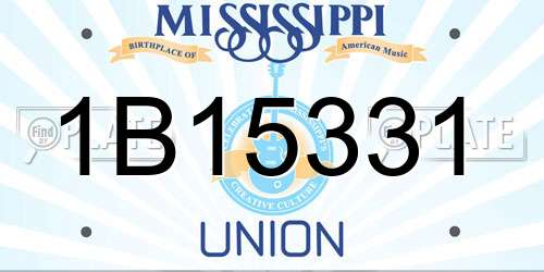 1B15331 Mississippi License Plate