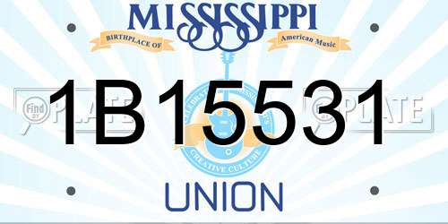 1B15531 Mississippi License Plate