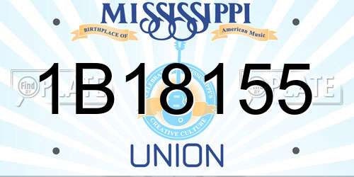 1B18155 Mississippi License Plate