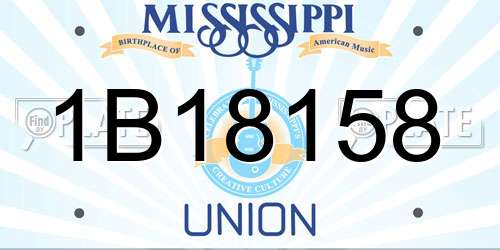 1B18158 Mississippi License Plate