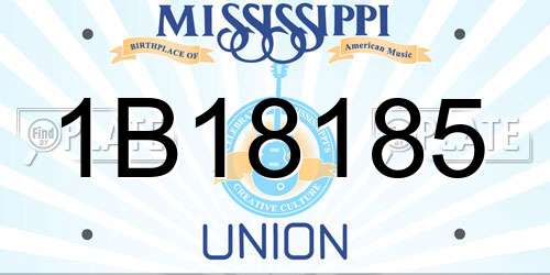 1B18185 Mississippi License Plate
