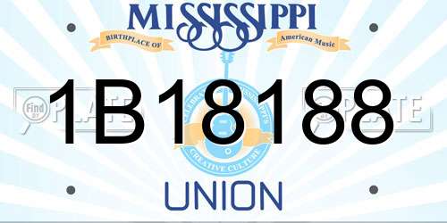 1B18188 Mississippi License Plate