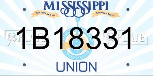 1B18331 Mississippi License Plate