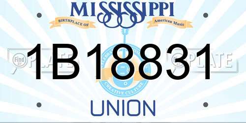 1B18831 Mississippi License Plate