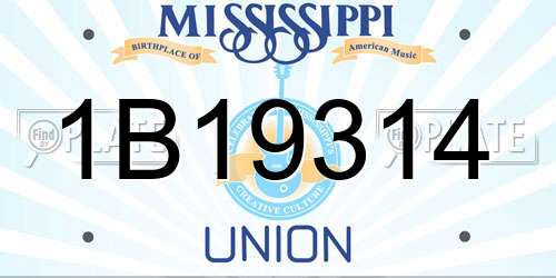 1B19314 Mississippi License Plate