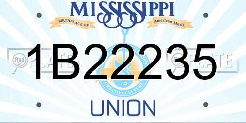1B22235 Mississippi License Plate