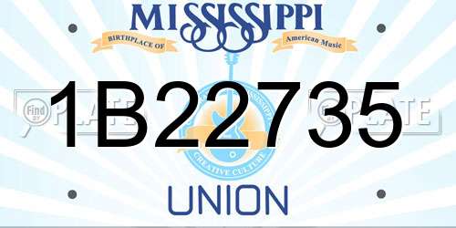 1B22735 Mississippi License Plate