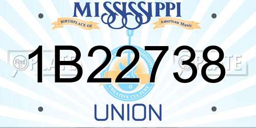 1B22738 Mississippi License Plate