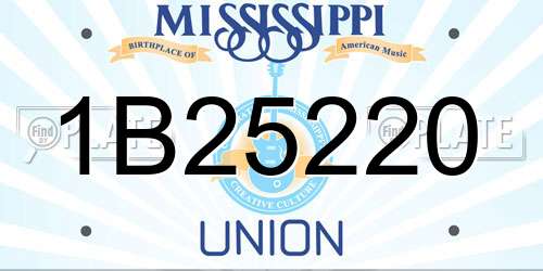 1B25220 Mississippi License Plate