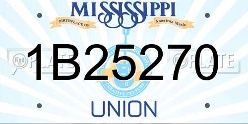 1B25270 Mississippi License Plate