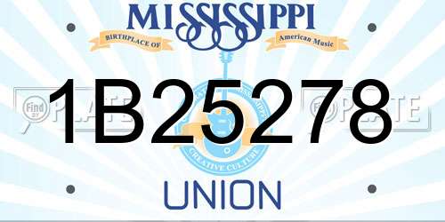1B25278 Mississippi License Plate