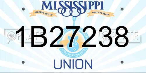 1B27238 Mississippi License Plate
