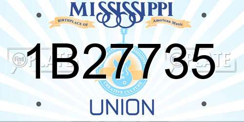 1B27735 Mississippi License Plate